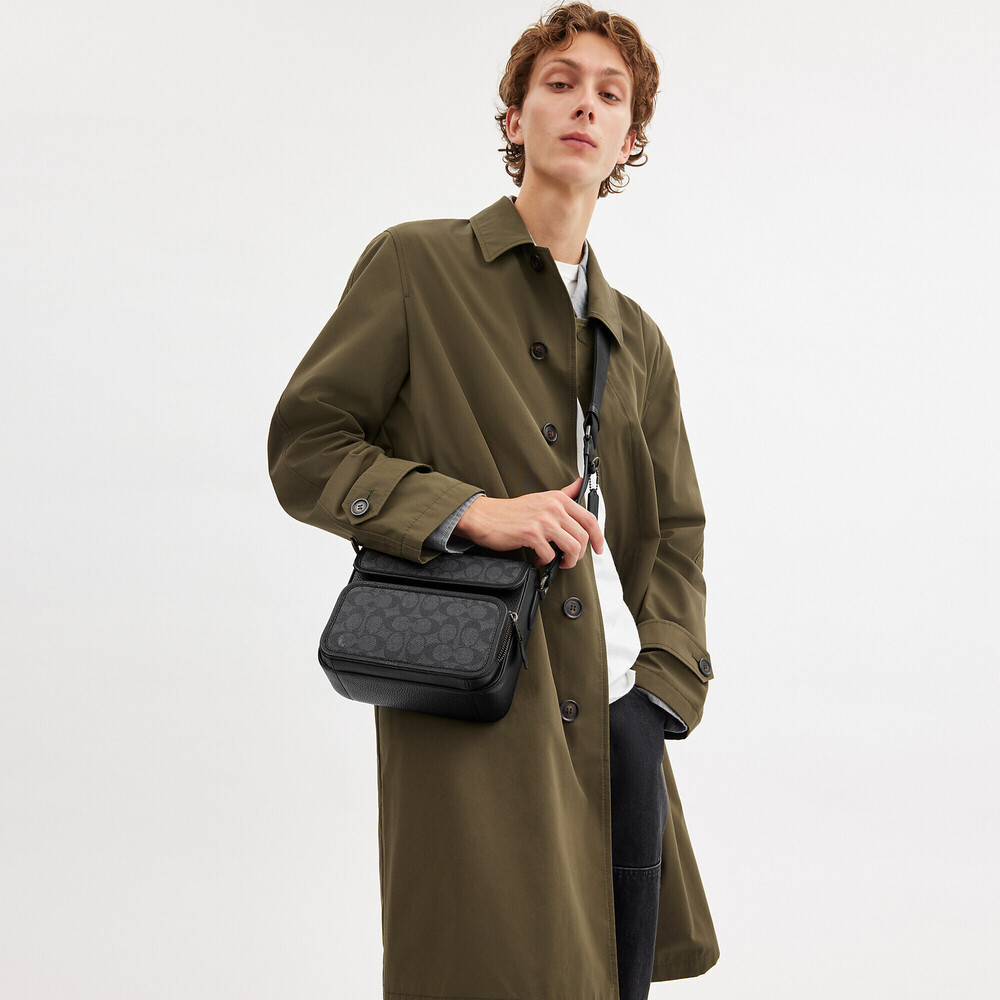 Coach Outlet Men's Sullivan Flap Crossbody Bag In Signature Canvas